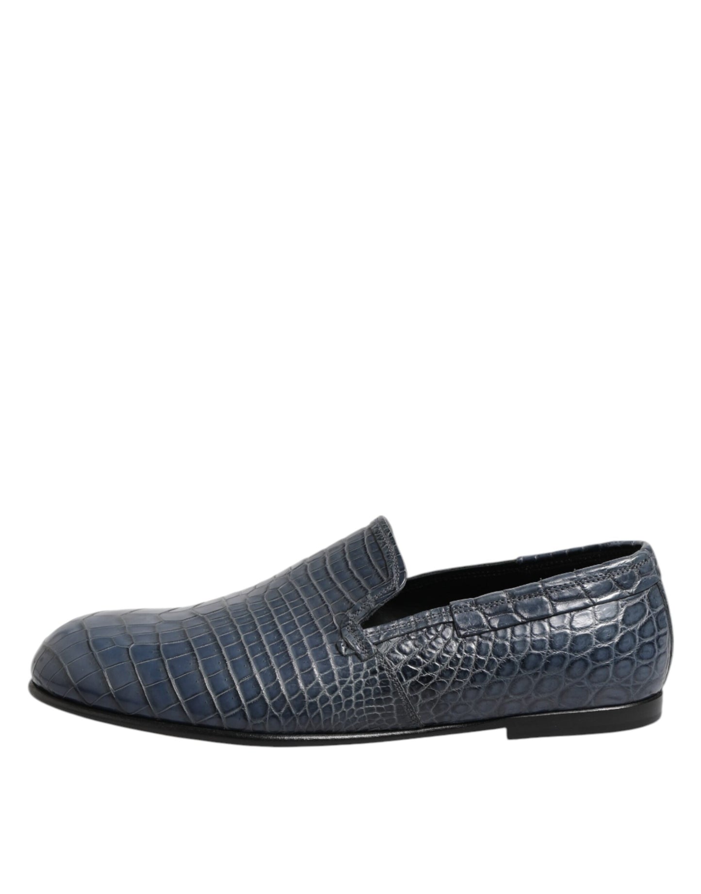 Dolce & Gabbana Blaue Exotische Leder Slip On Loafers Männer Kleid Schuhe