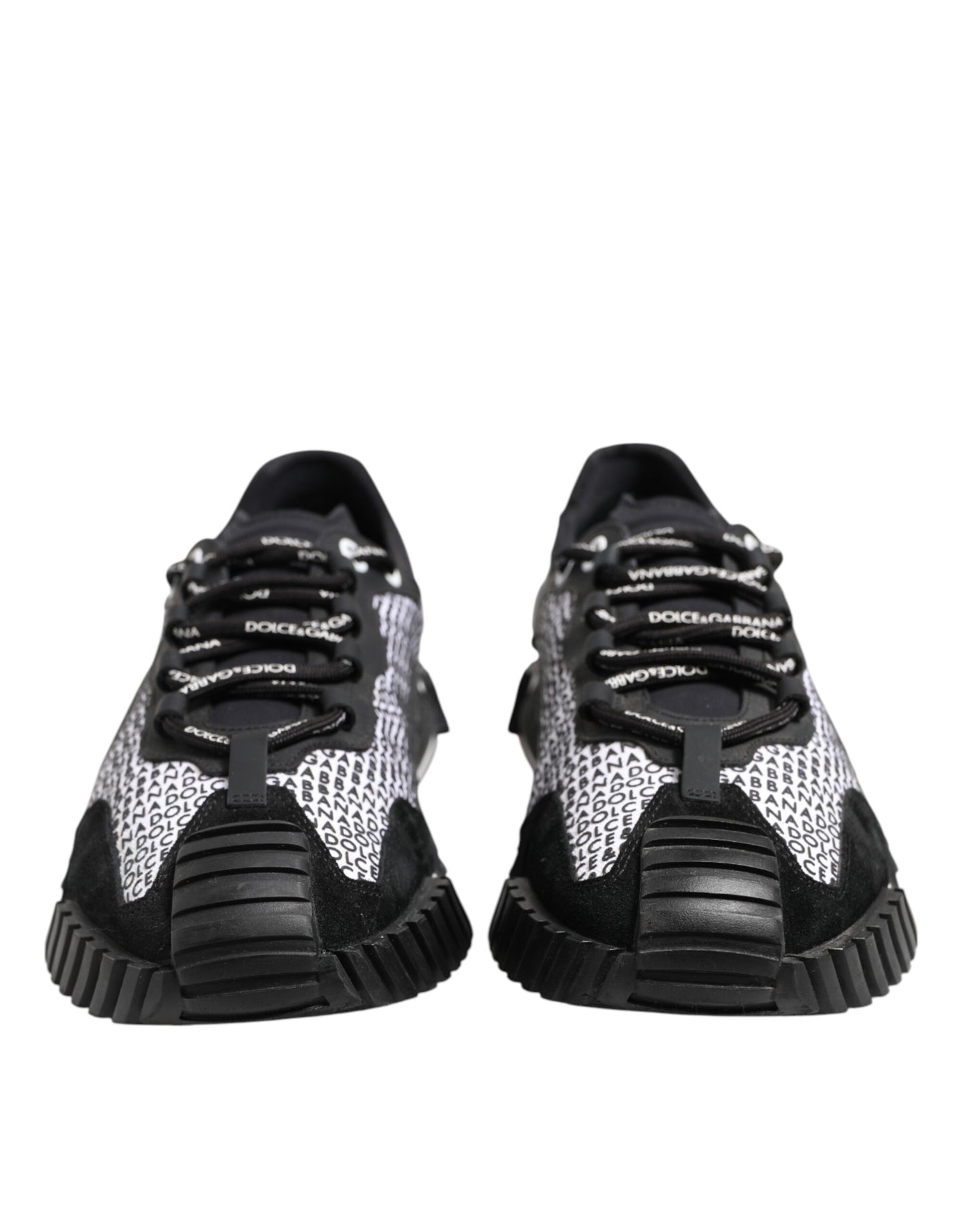 Dolce & Gabbana Schwarz Logo Lace Up Low Top NS1 Turnschuhe Schuhe