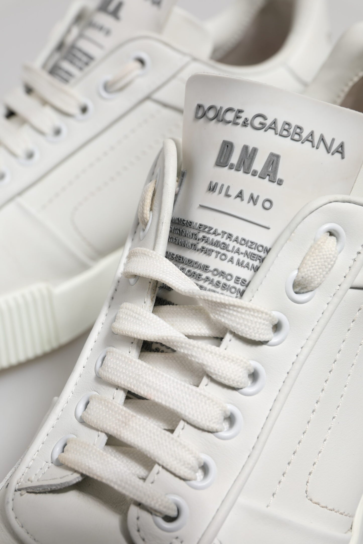 Dolce & Gabbana Weiß Miami Leder Low Top Männer Turnschuhe Schuhe