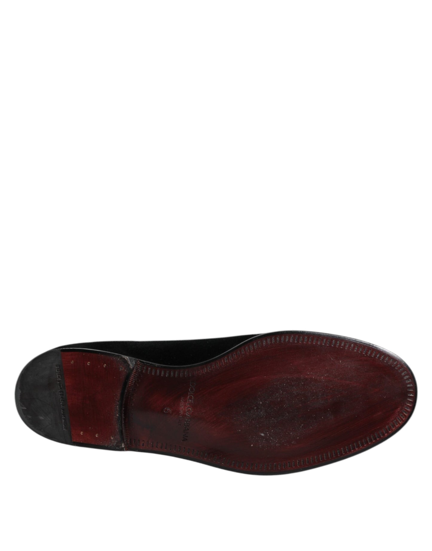 Dolce & Gabbana Schwarzer Samt Slip On Loafers Formelle Schuhe