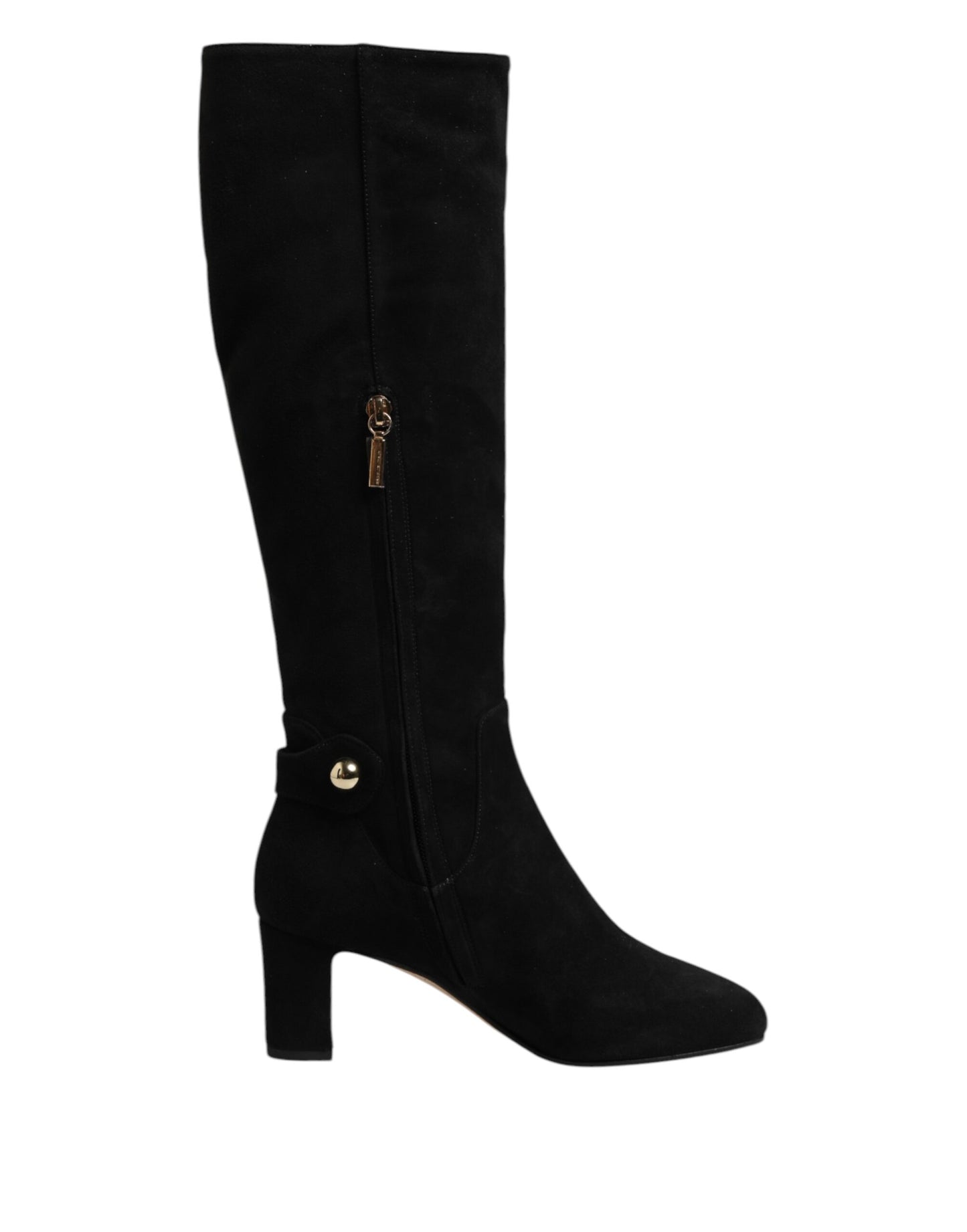Dolce & Gabbana Schwarze kniehohe Stiefel aus Wildleder Schuhe