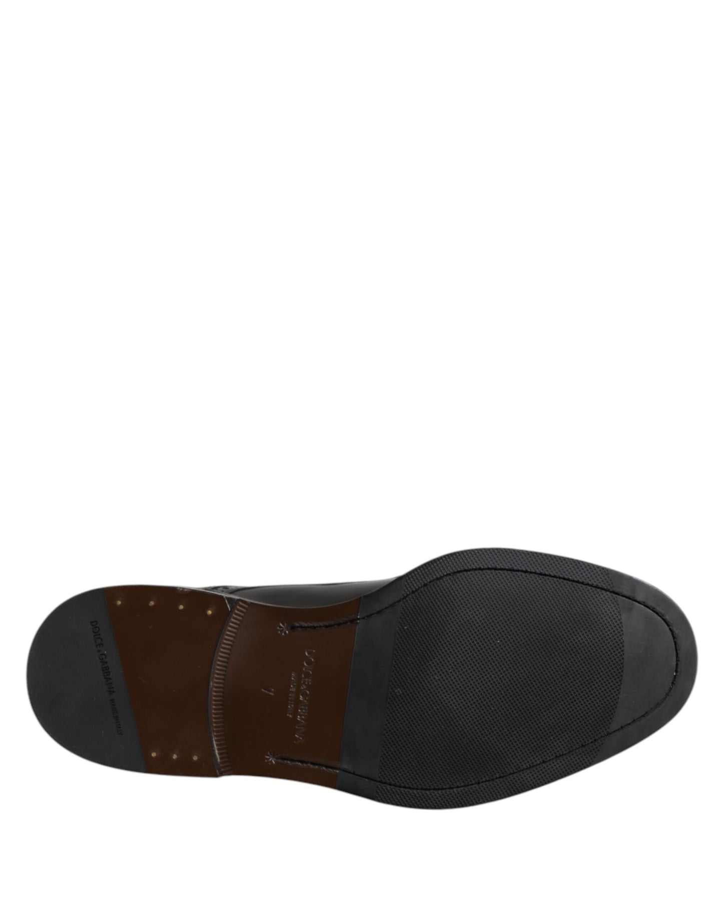 Dolce & Gabbana Schwarzes Leder Derby Wingtip Formelle Schuhe