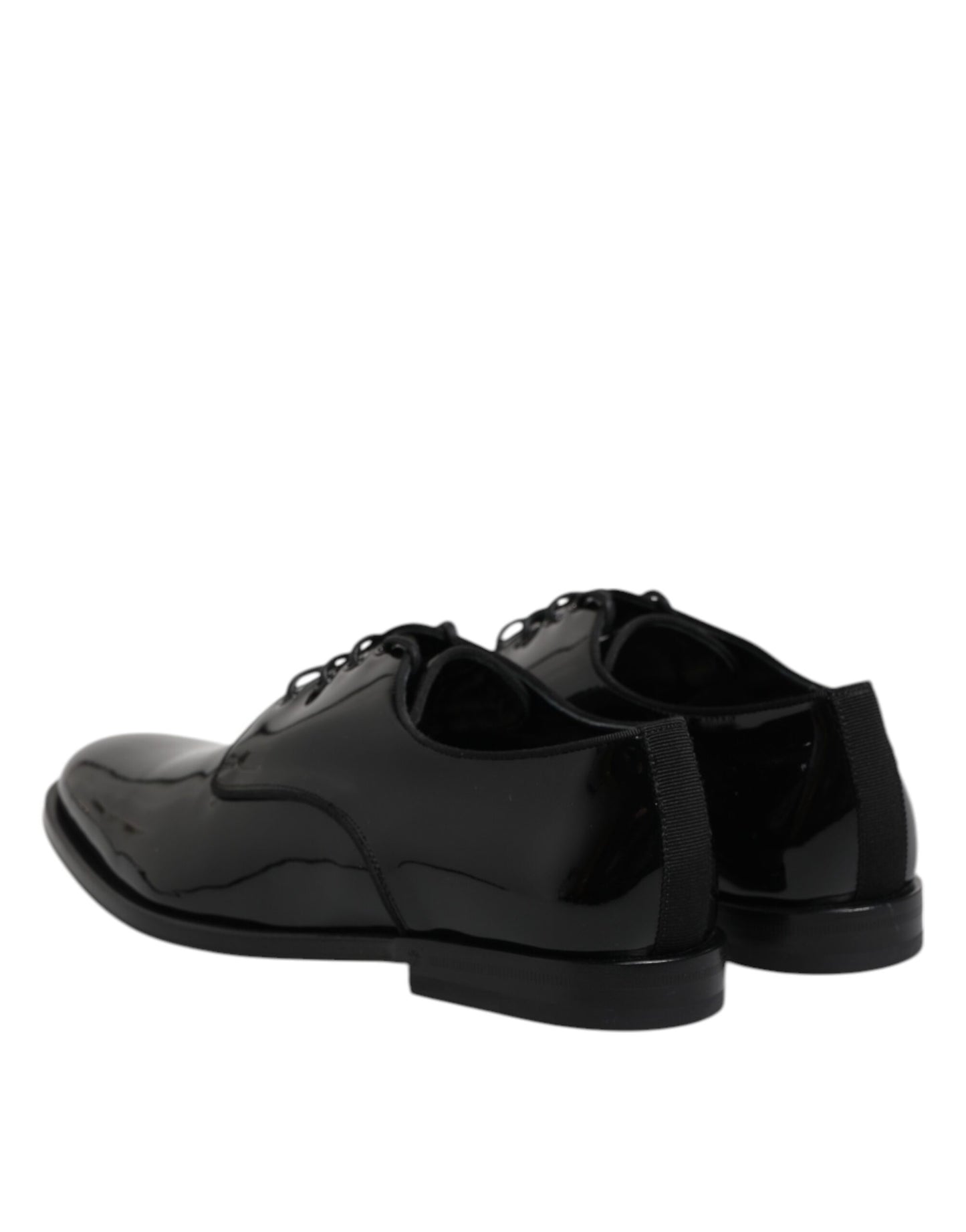 Dolce & Gabbana Schwarze Lackleder Derby-Schuhe für formelle Anlässe