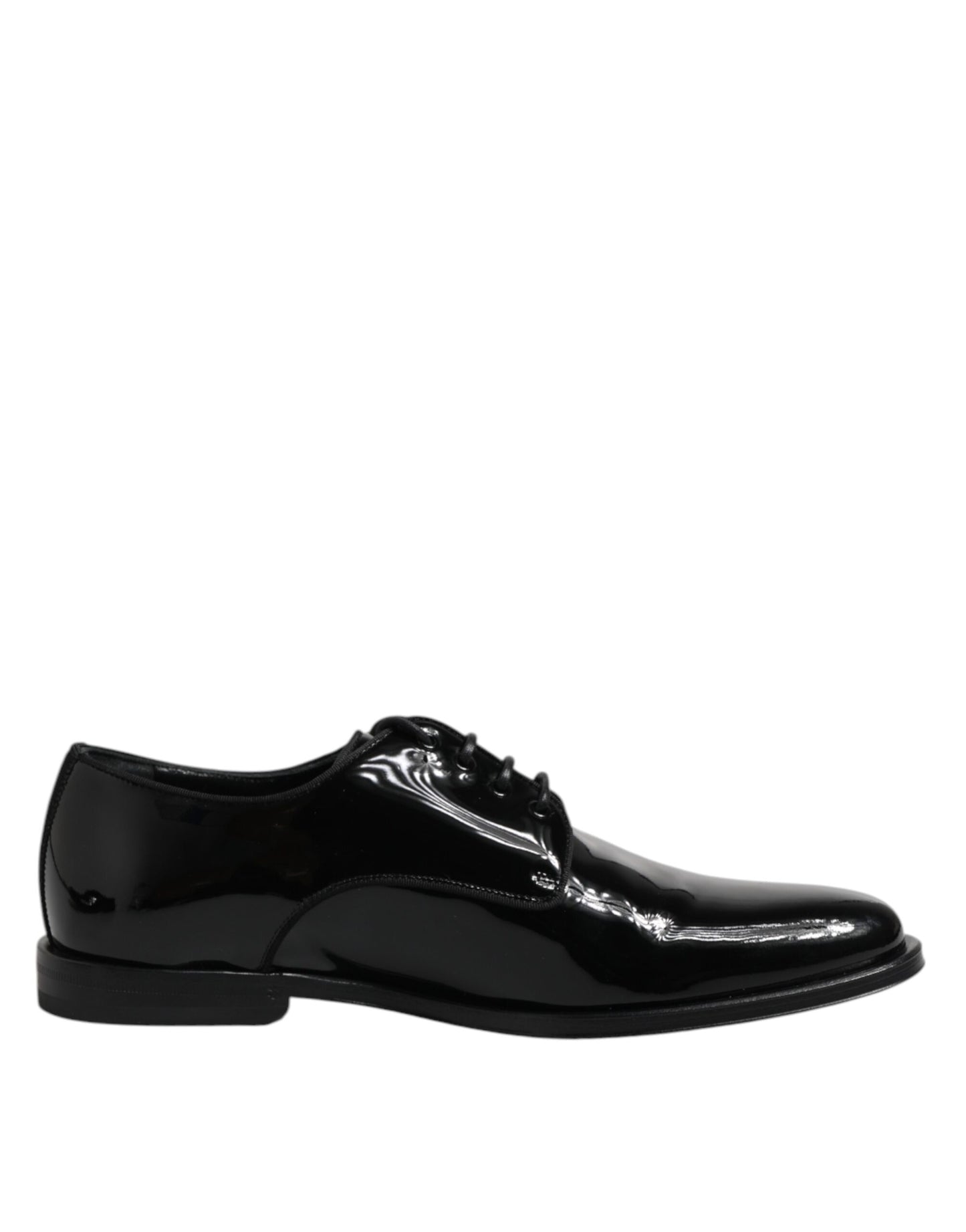 Dolce & Gabbana Schwarze Lackleder Derby-Schuhe für formelle Anlässe