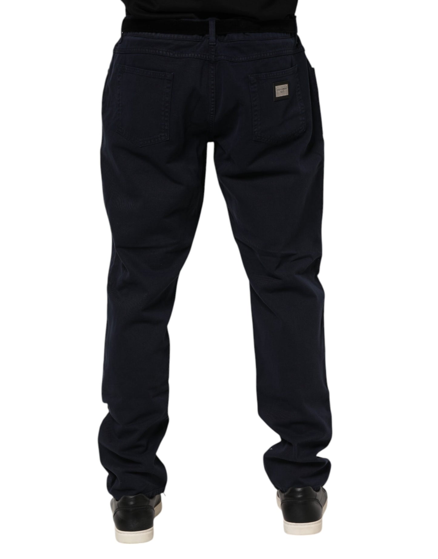 Dolce & Gabbana Schwarze konisch zulaufende Denim-Jeans aus Baumwolle