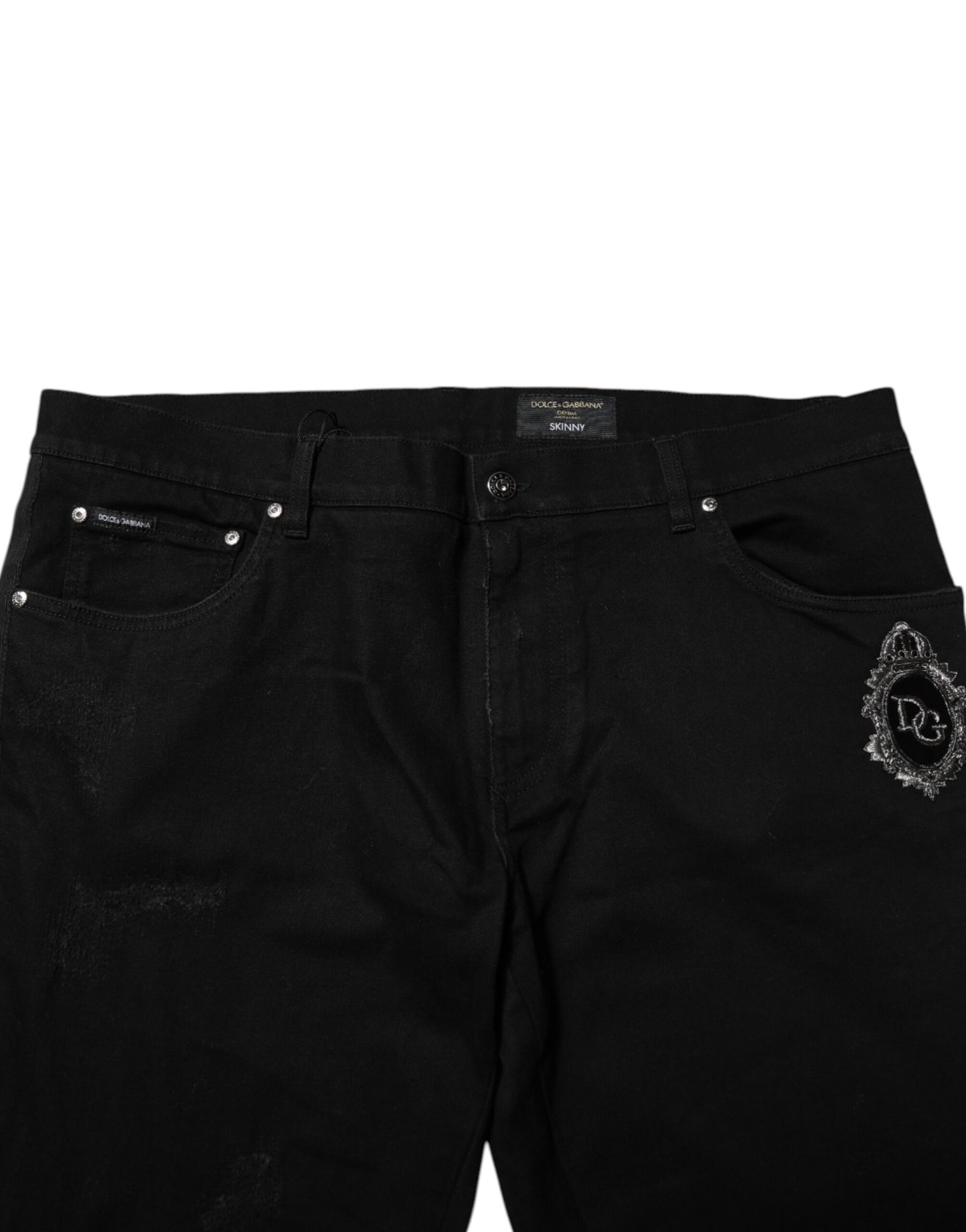 Dolce & Gabbana Schwarz Baumwolle Skinny Männer Denim Jeans