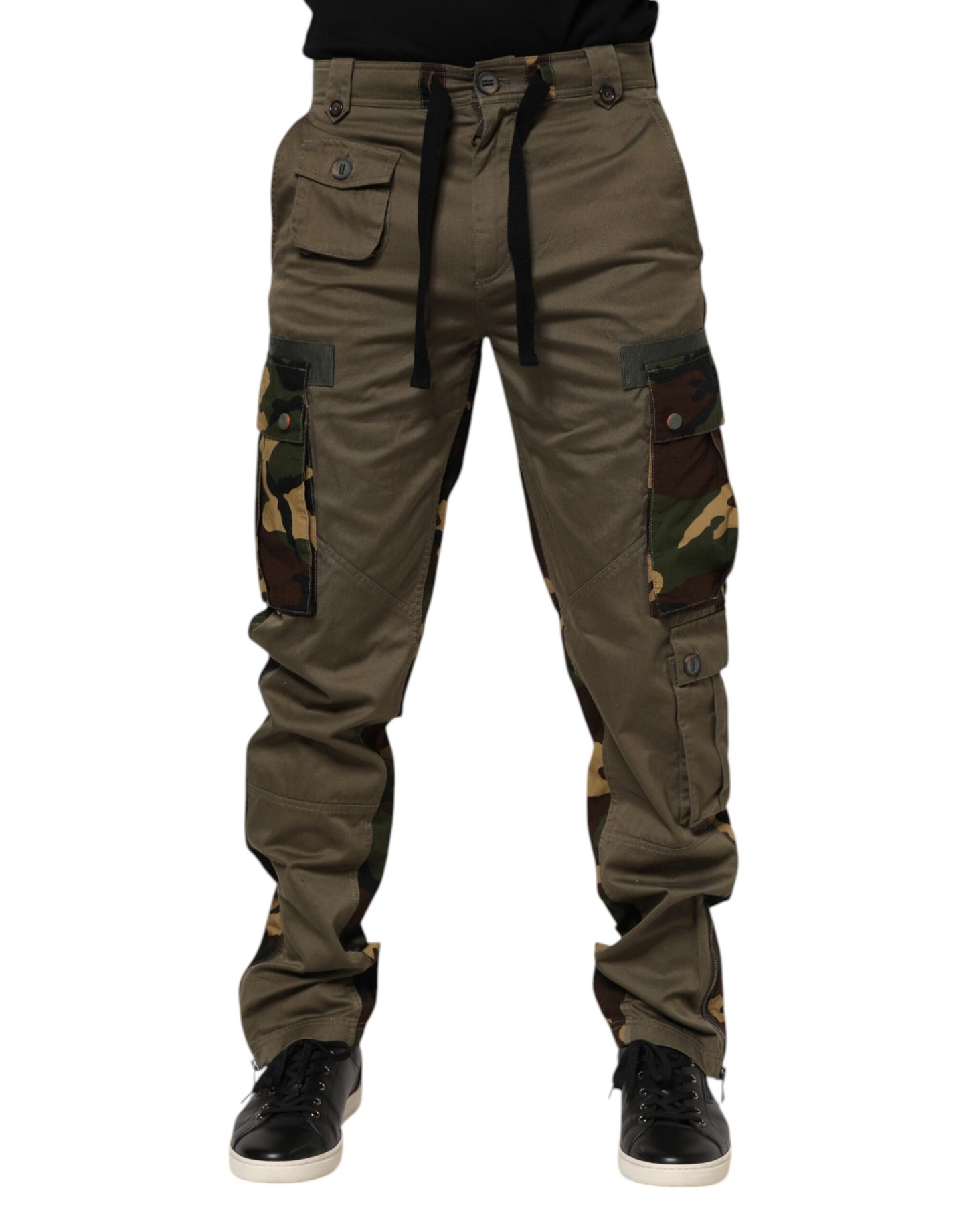 Dolce & Gabbana Braune Cargo-Hose aus Baumwolle im Tarnmuster