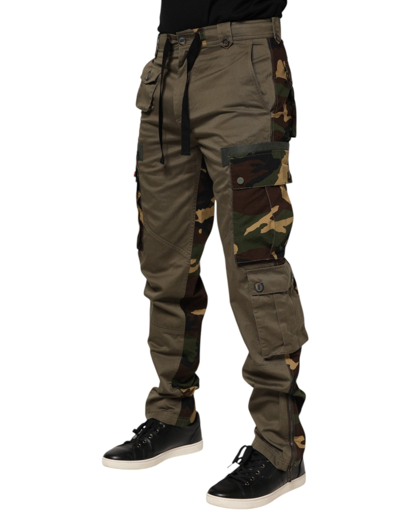 Dolce & Gabbana Braune Cargo-Hose aus Baumwolle im Tarnmuster
