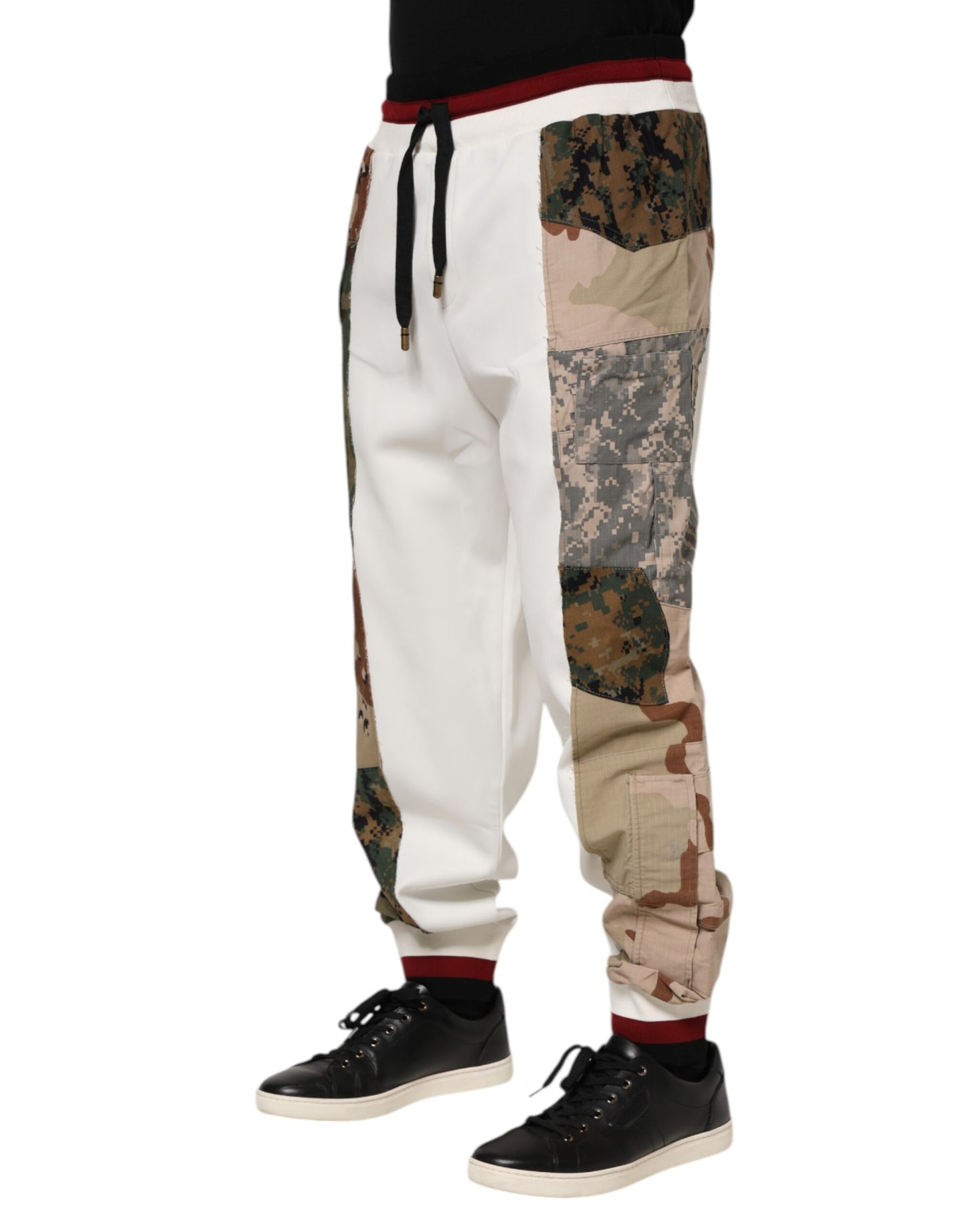 Dolce & Gabbana Weiße Patchwork-Jogger-Hose