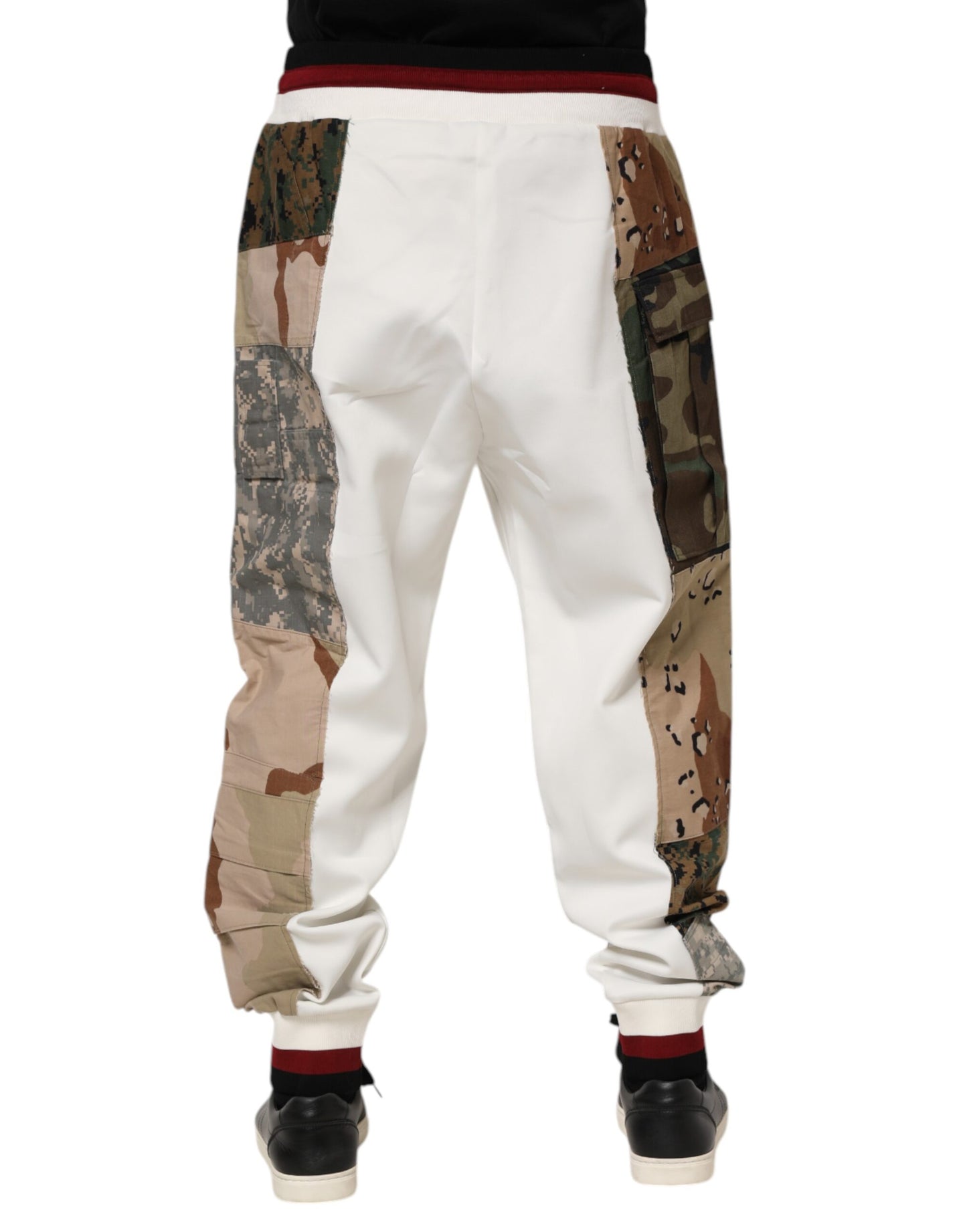 Dolce & Gabbana Weiße Patchwork-Jogger-Hose