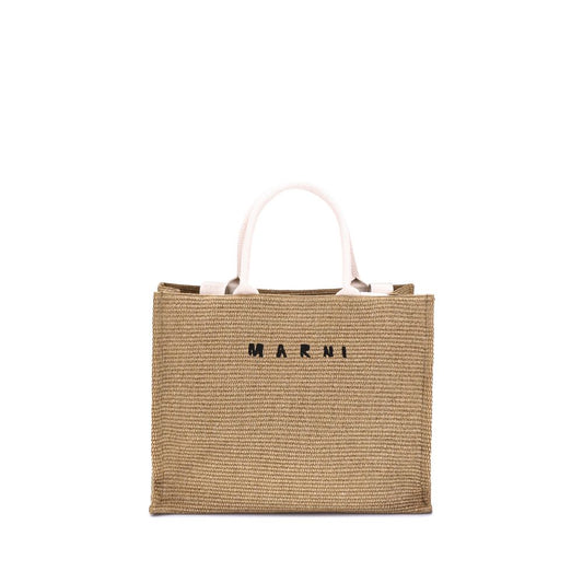 Marni Tote Tasche mit Raffia-Effekt