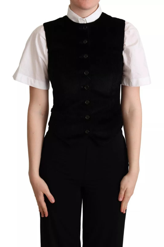 Dolce & Gabbana Schwarz Braun Leopard Print Weste Weste