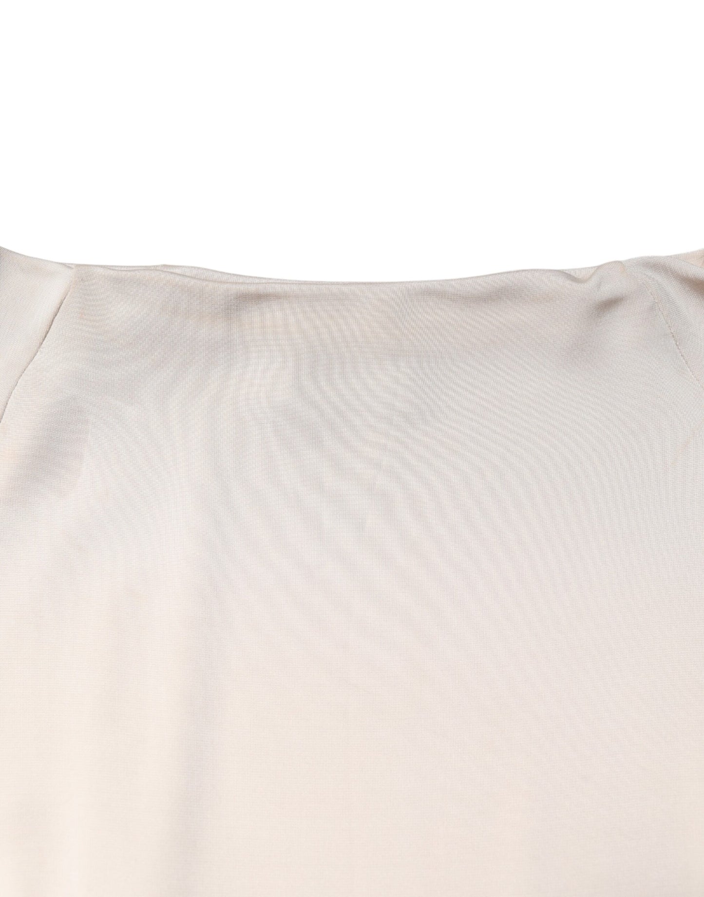 Roberto Cavalli Elfenbeinfarbenes Viskose-Etuikleid in Knielänge