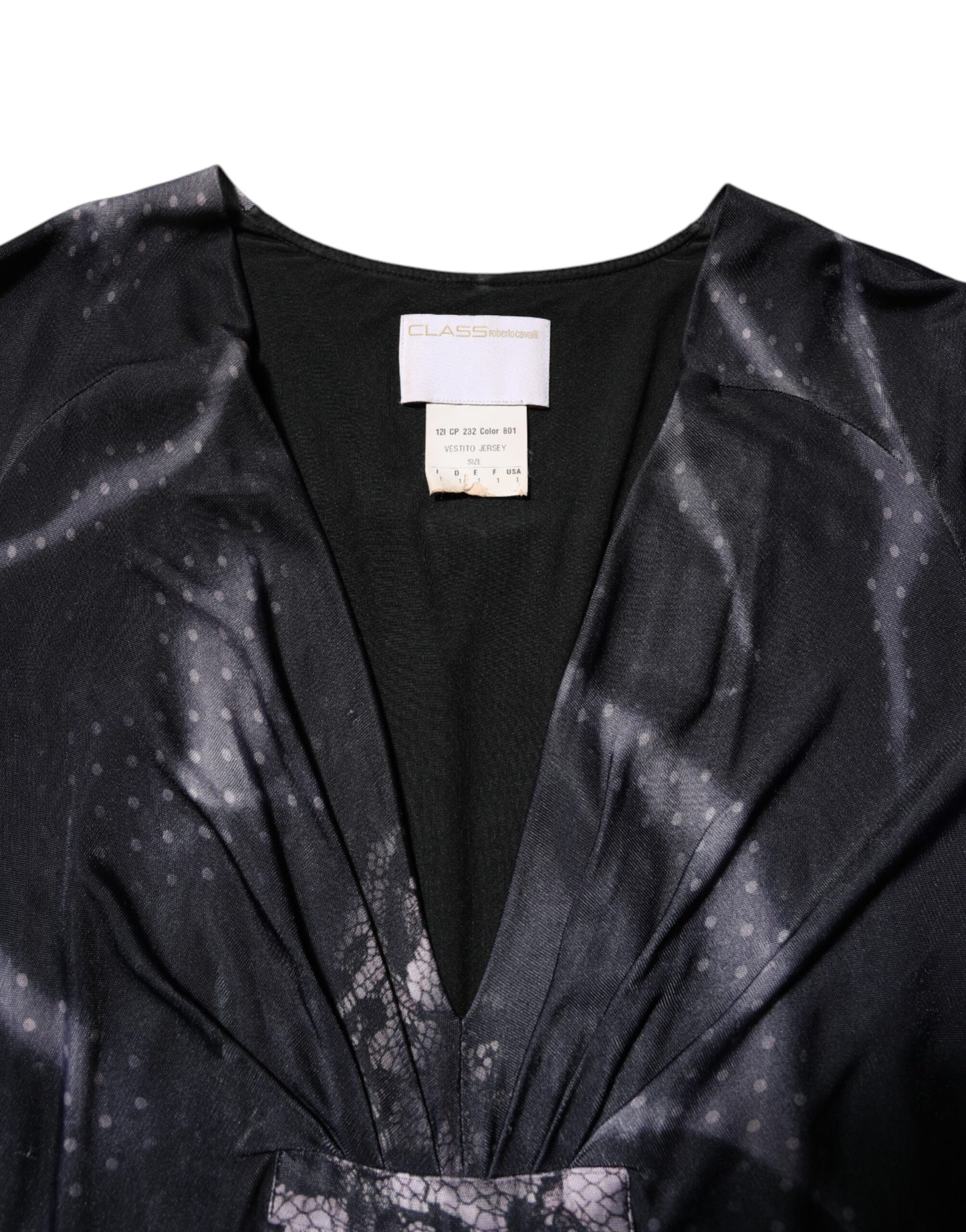 Roberto Cavalli Schwarzes geblümtes Viskose-Midikleid