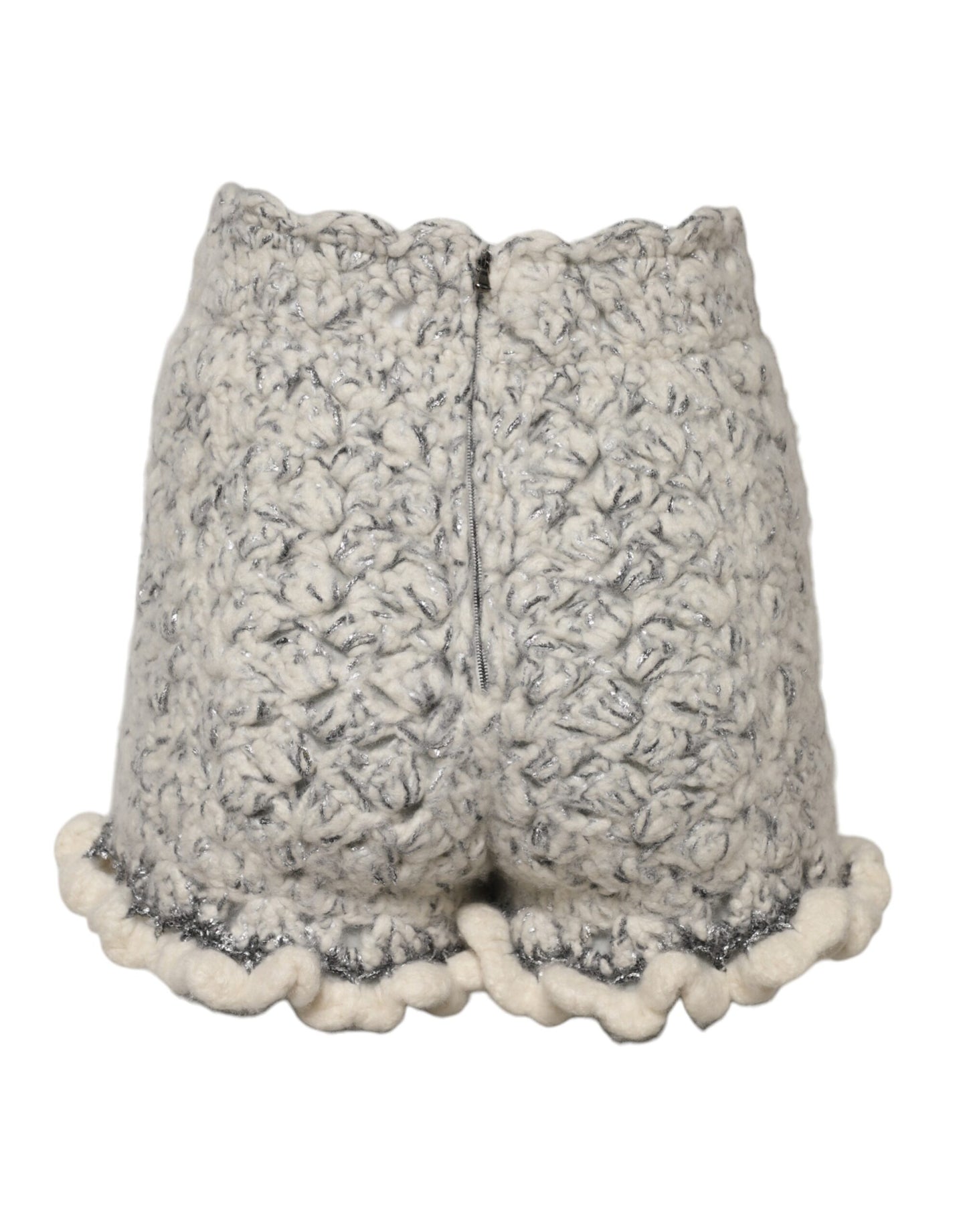 Dolce & Gabbana Metallische Bouclé-Strick-Kaschmir-Krawatten-Shorts