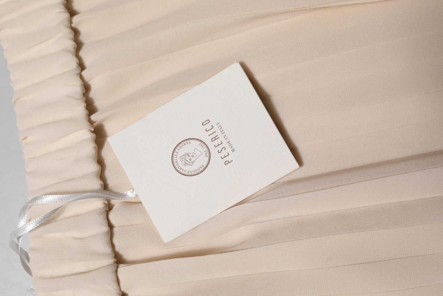 Peserico Beige Polyester Faltenrock A-Linie Hohe Taille Midirock