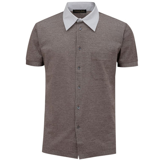 Corneliani Bicolor Baumwoll-Kurzarmhemd