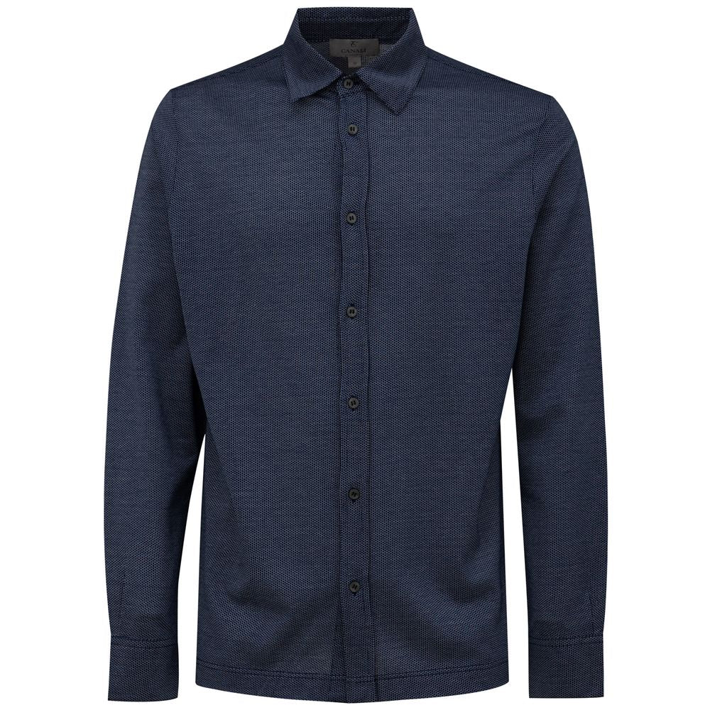 Canali Blaues Baumwollhemd