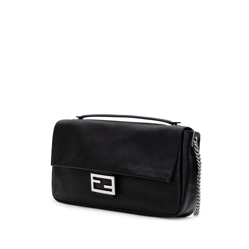 Fendi Schwarze Leder-Umhängetasche