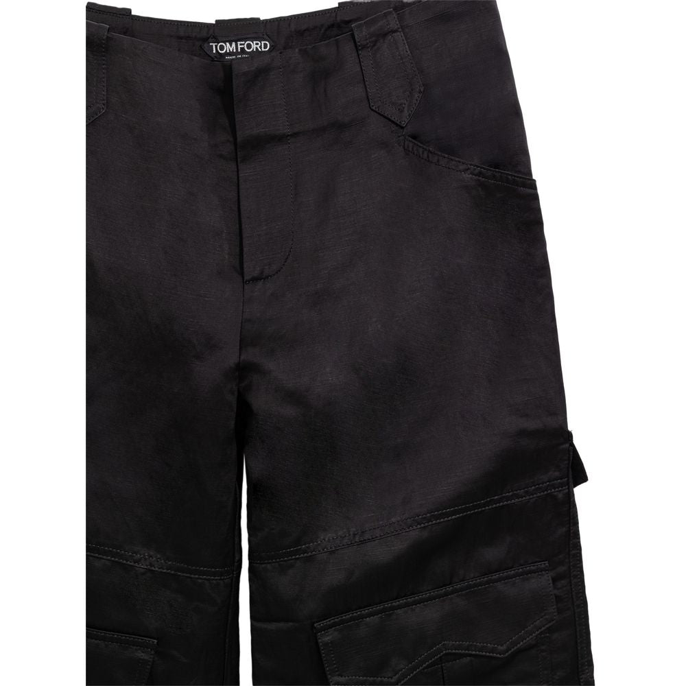 Tom Ford Schwarze Viskose-Cargo-Hose