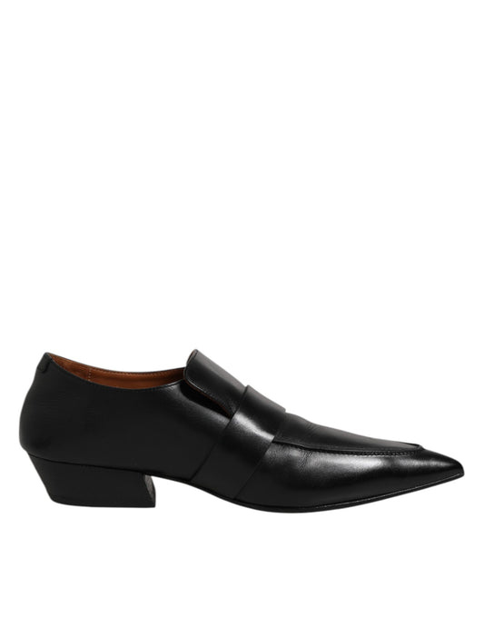 Marsell Schwarz Weiches Leder Loafer Pointed Toe Slip On Schuhe