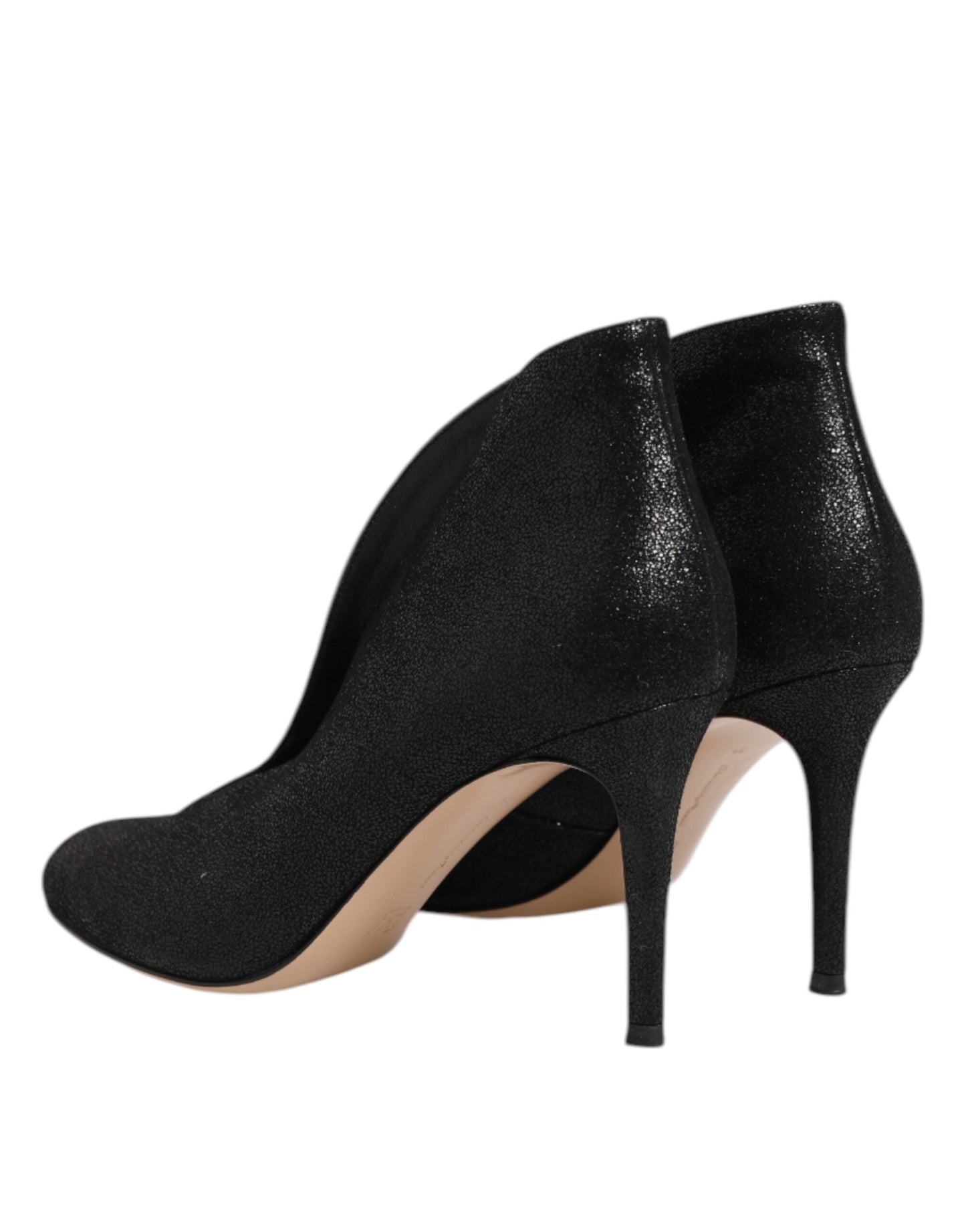 Gianvito Rossi Metallic Schwarz Pumpe Stiletto Heels Schuhe