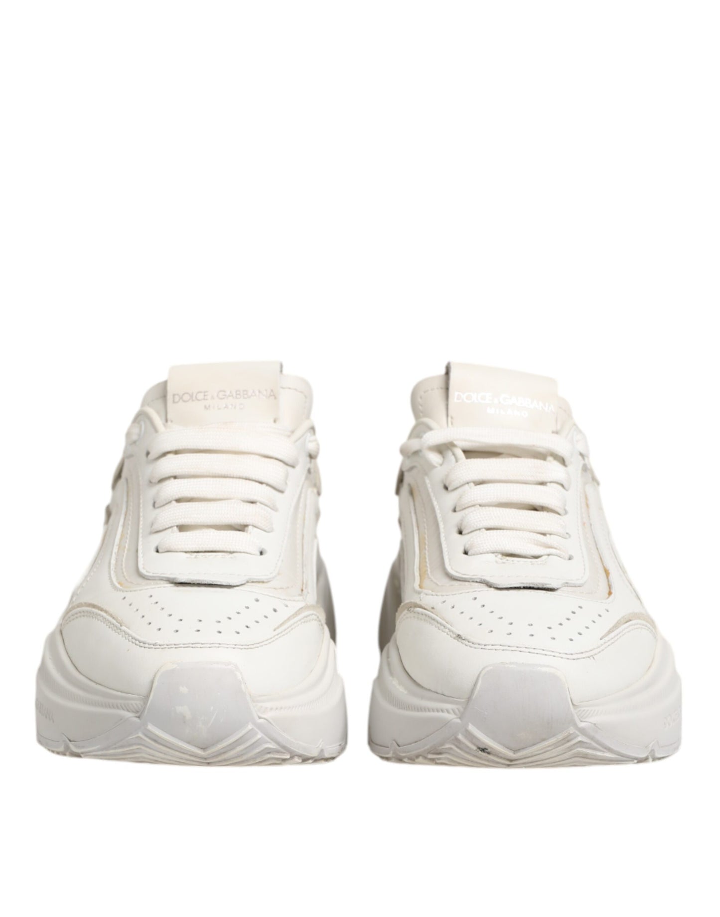 Dolce & Gabbana Weiße DAYMASTER Kalbsleder Sneakers Schuhe