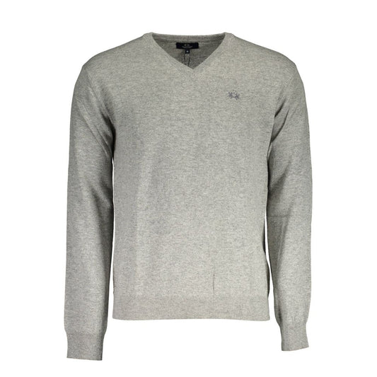 La Martina Grauer Pullover aus Wolle