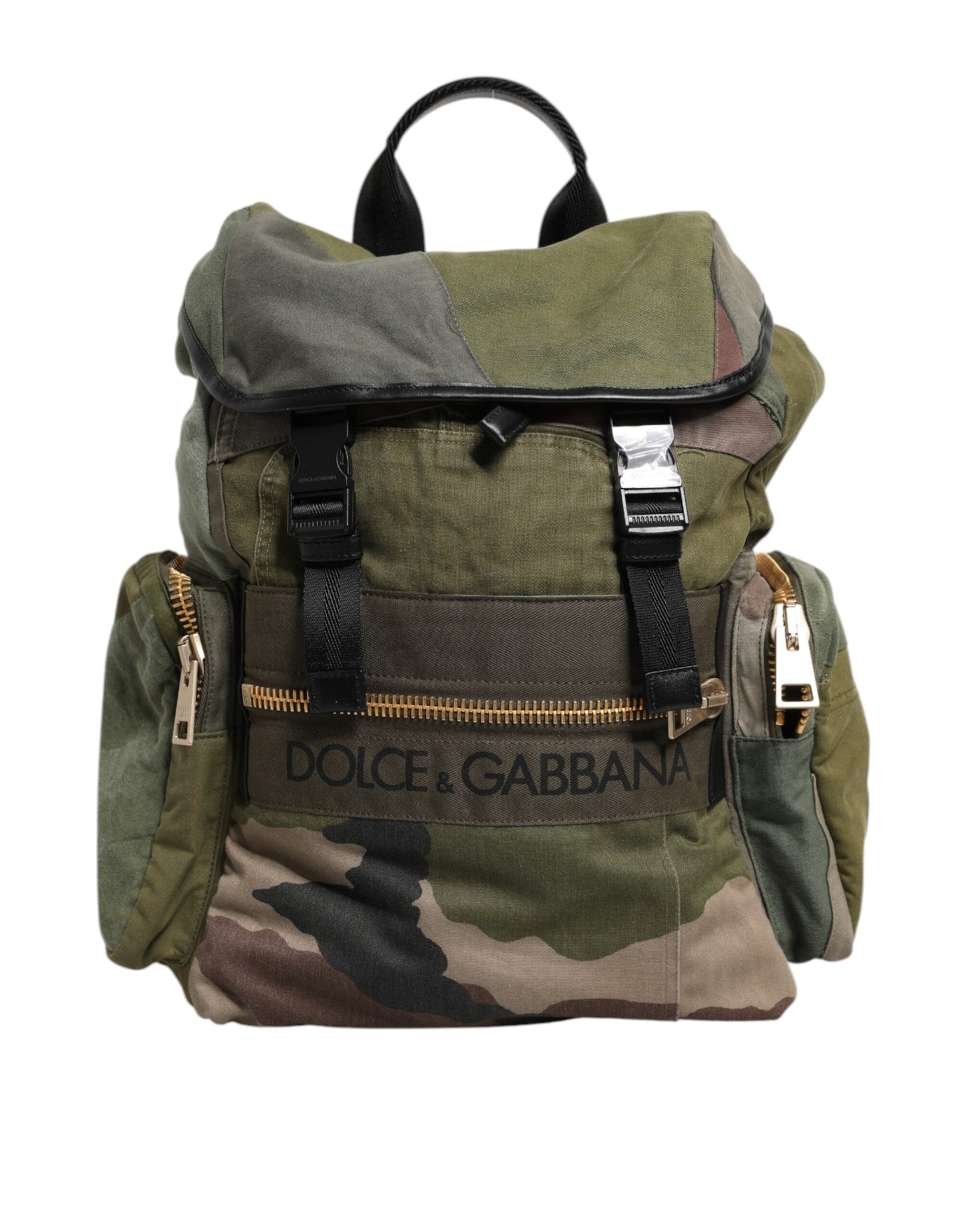 Dolce & Gabbana Militär Grün Patchwork Rucksack Rucksack Tasche
