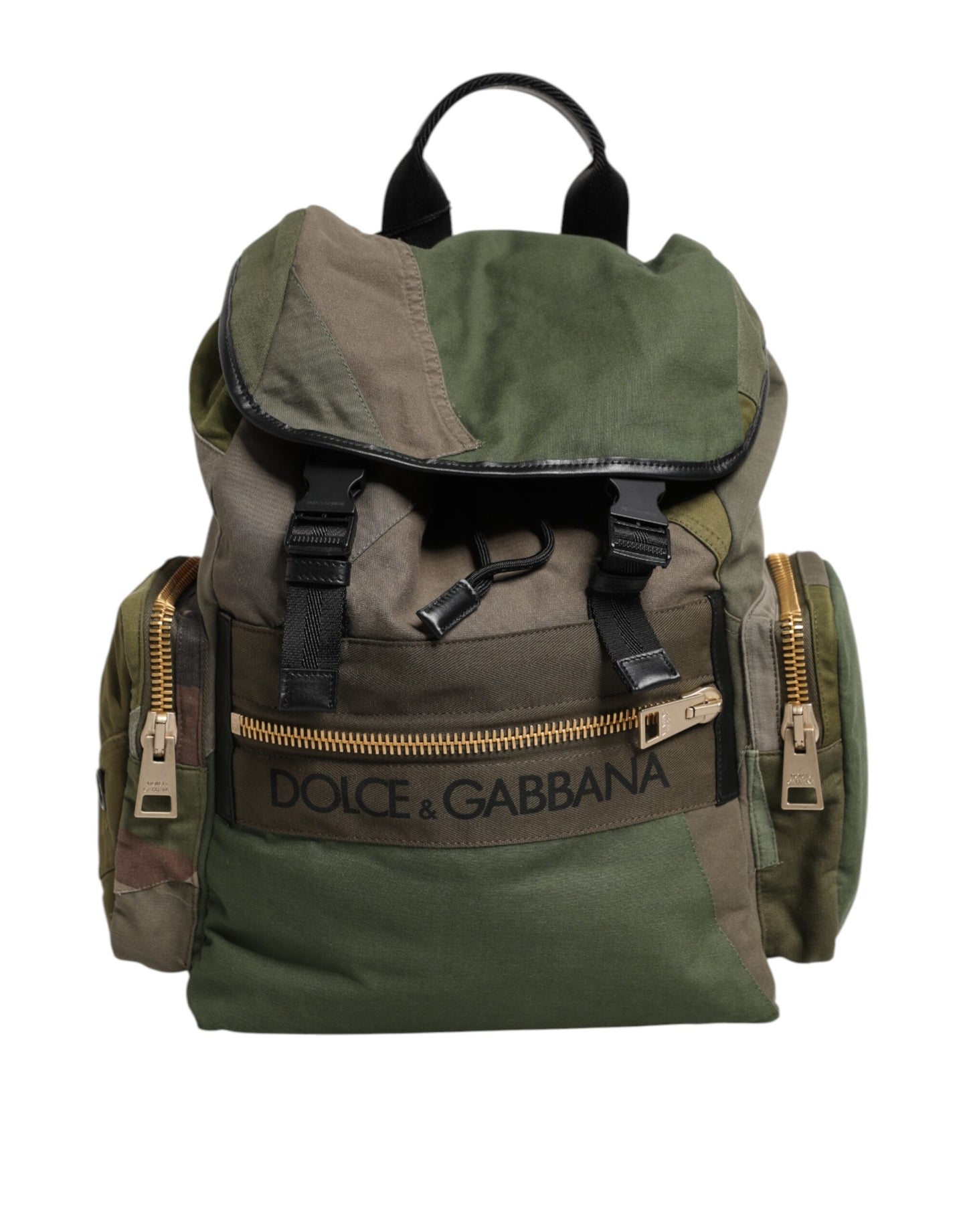 Dolce & Gabbana Militär Grün Patchwork Rucksack Rucksack Tasche