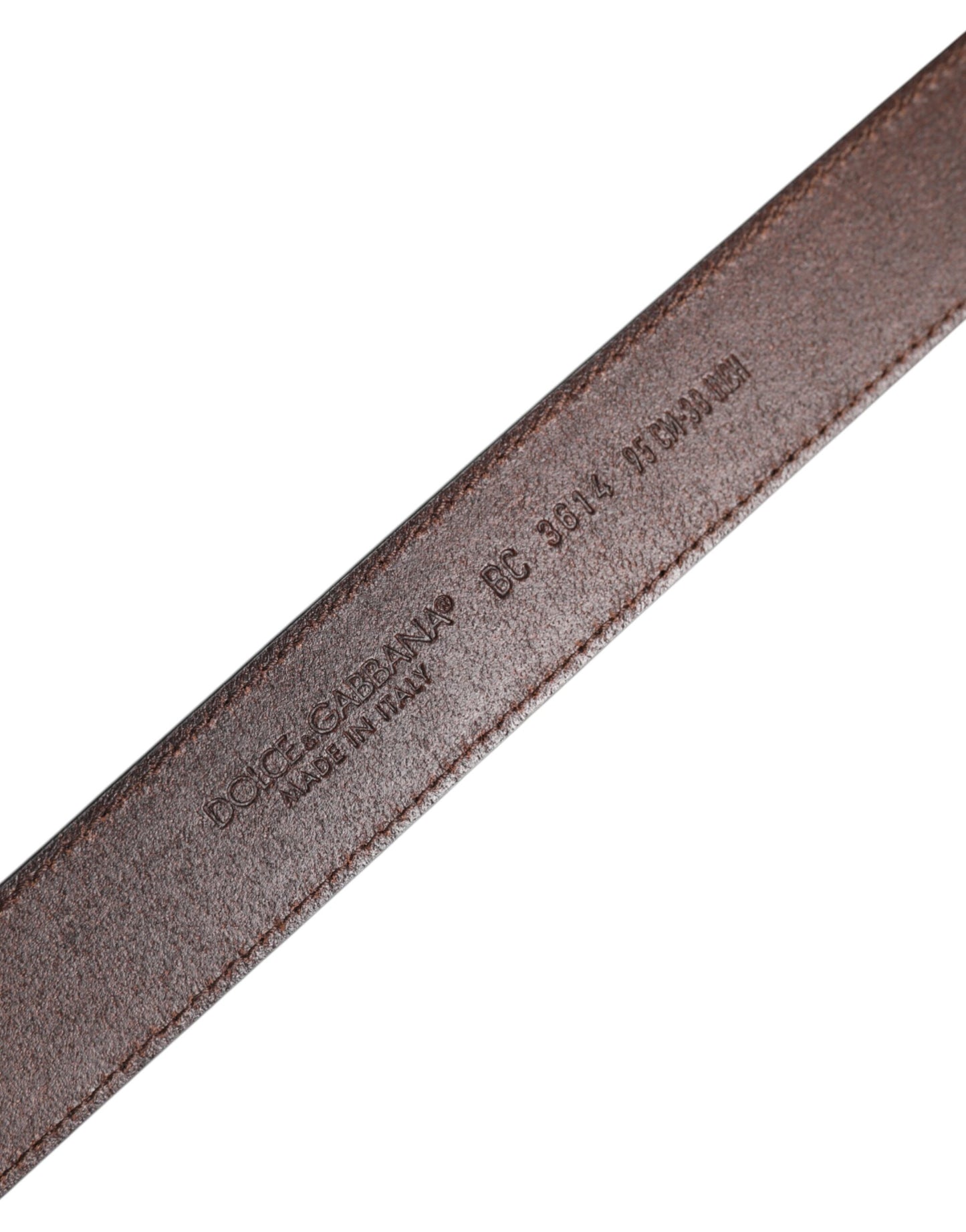 Dolce & Gabbana Brauner klassischer silberner Logo-Gürtel mit Metallschnalle