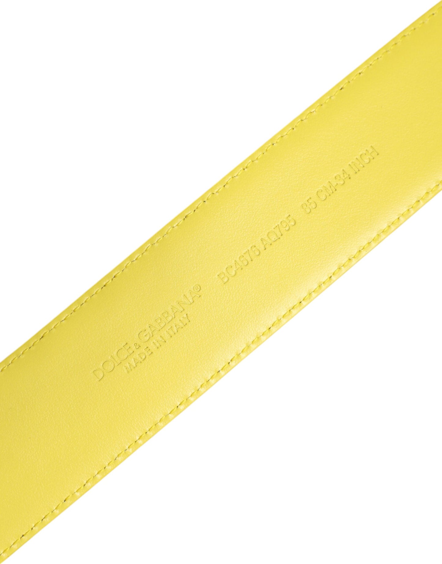 Dolce & Gabbana Gelb Grün Klassischer Metall Logo Schnalle Gürtel
