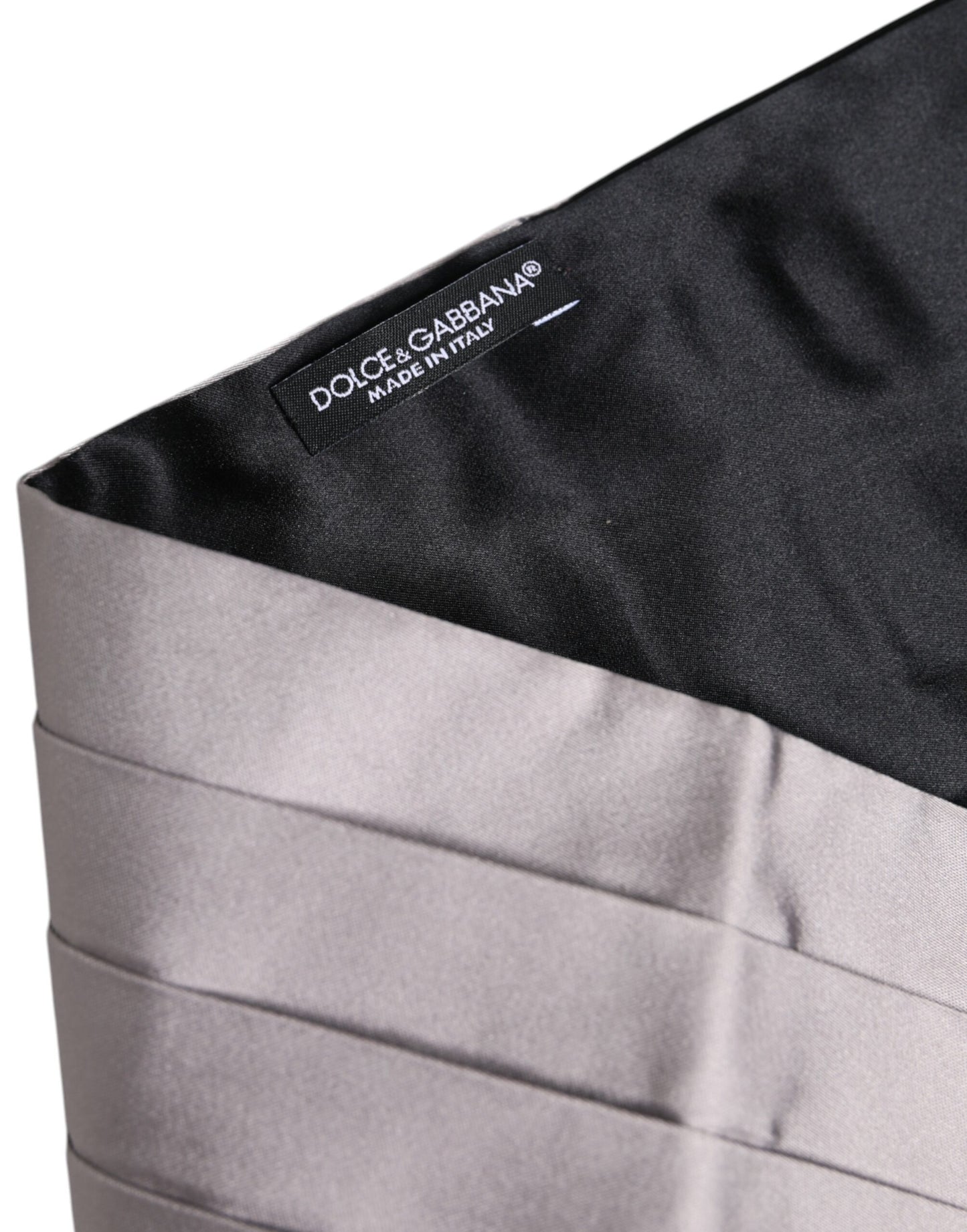 Dolce & Gabbana Grauer Herren 100% Seidengürtel Breite Taille Kummerbund