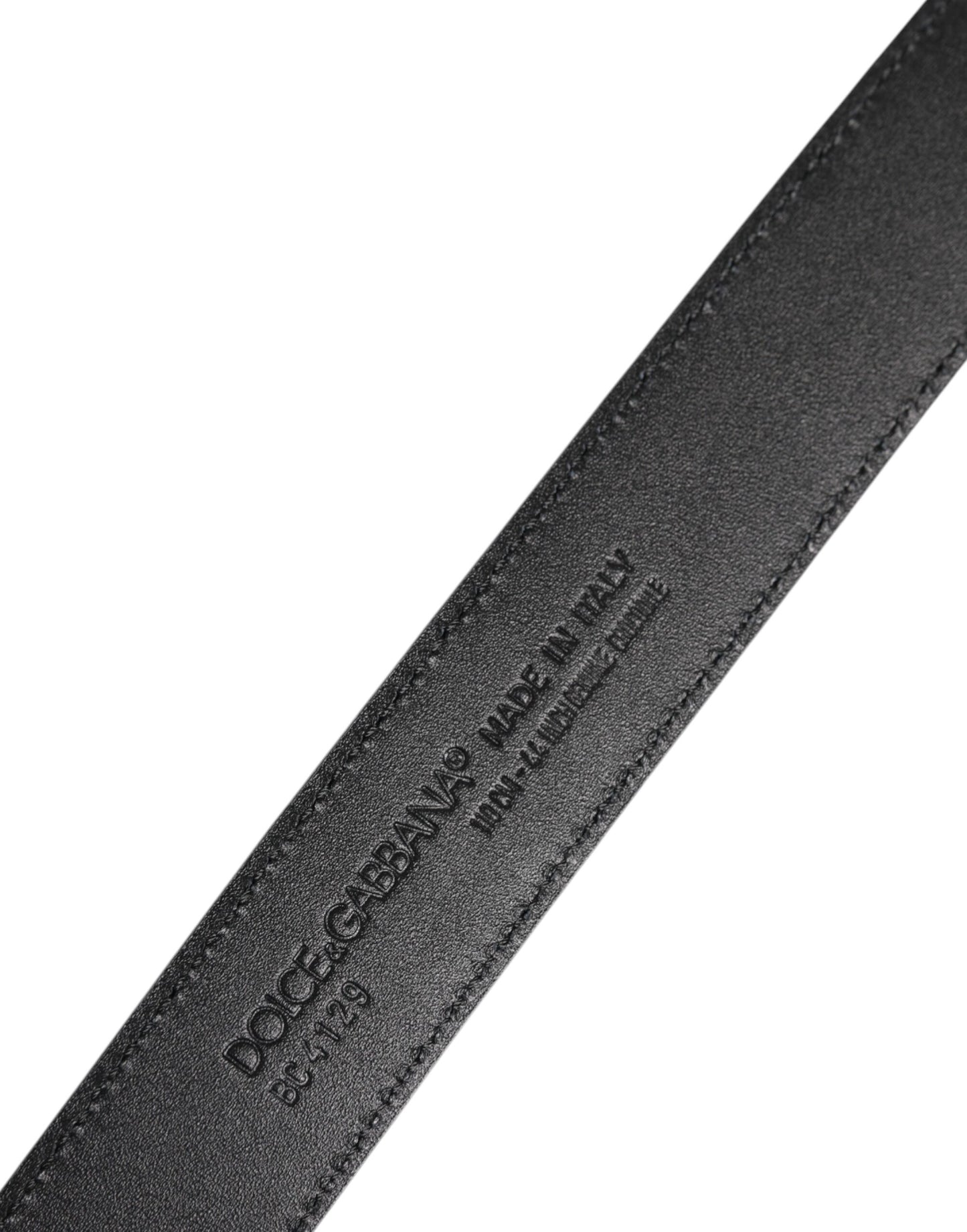 Dolce & Gabbana Schwarzes Leder Klassischer Metall DG Schnalle Gürtel