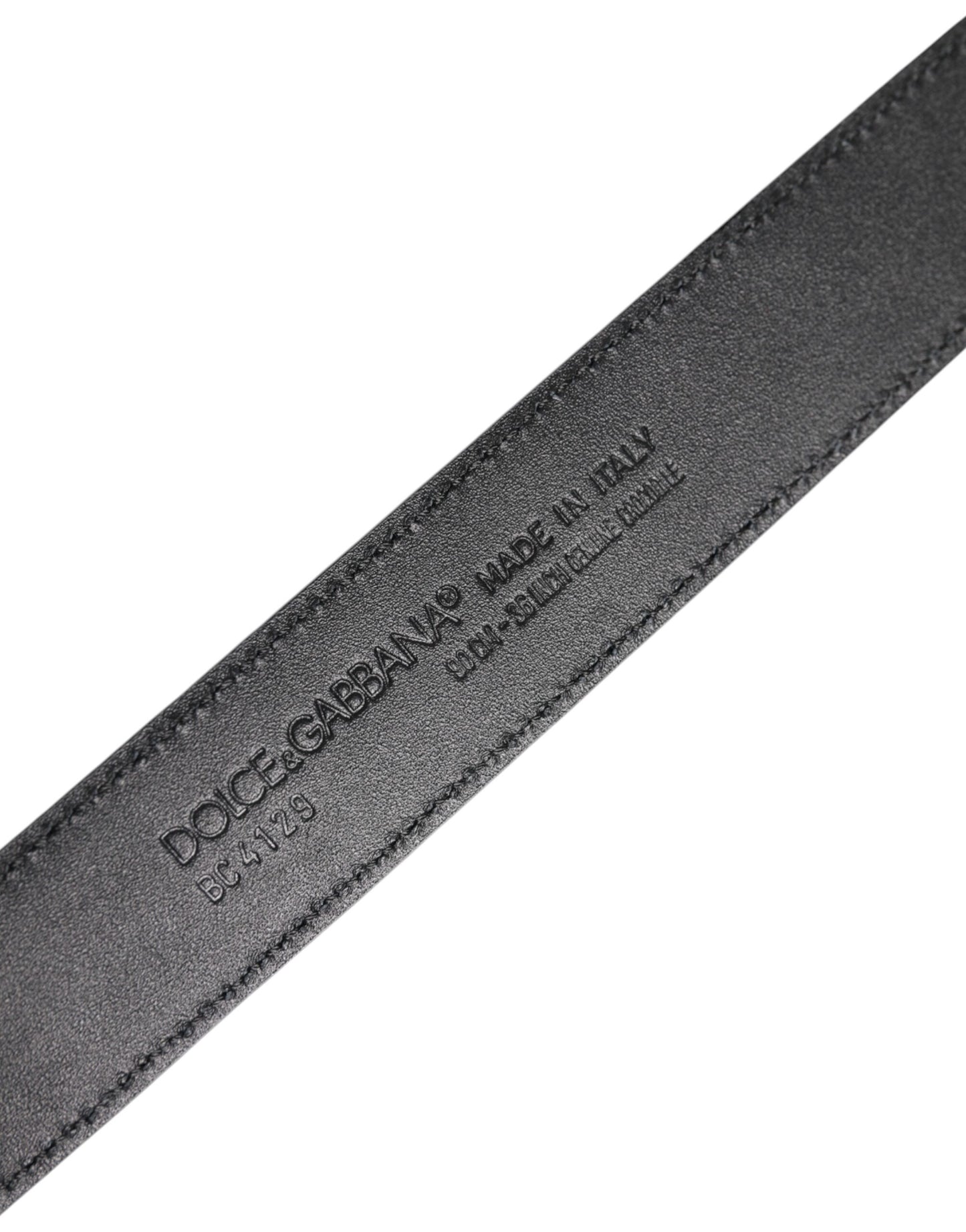 Dolce & Gabbana Schwarzes Leder Klassischer Metall DG Schnalle Gürtel