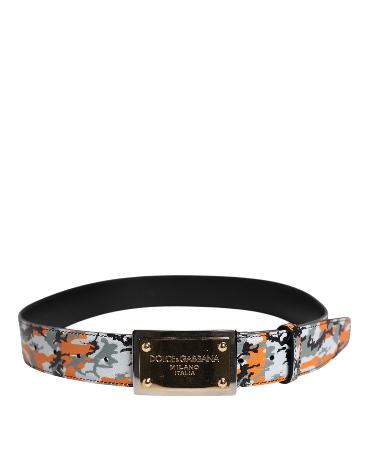 Dolce & Gabbana Multicolor Camouflage Metall Logo Schnalle Gürtel