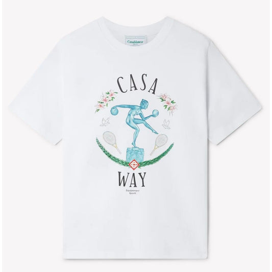 Casablanca T-Shirt aus weißer Baumwolle