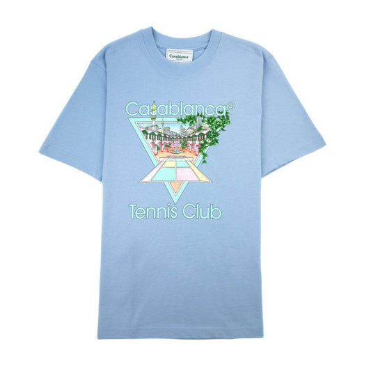 Casablanca T-Shirt aus blauer Baumwolle