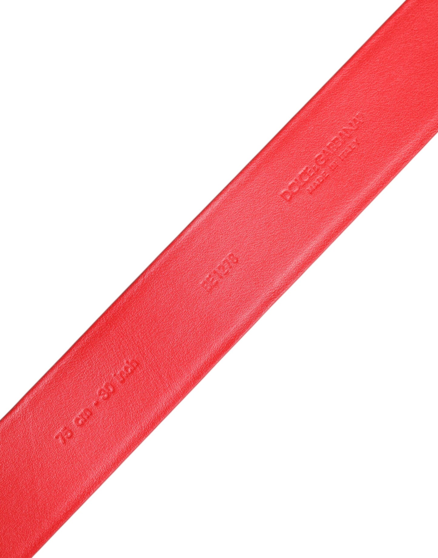 Dolce & Gabbana Roter Kalbsledergürtel mit verzierter Metallschnalle