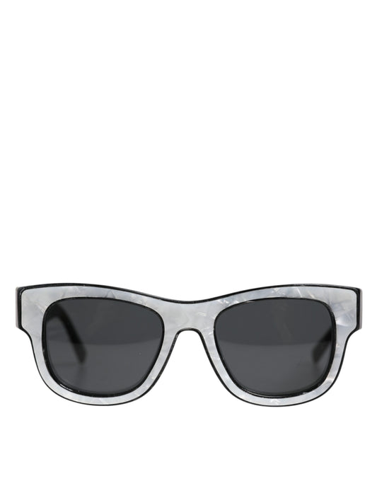 Dolce & Gabbana Perlweißes Acetatgestell Domenico Deep Shades Sonnenbrille