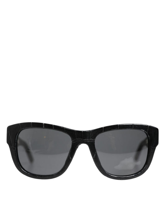 Dolce & Gabbana Schwarze Lederfassung DG4177 Getönte Gläser Sonnenbrille