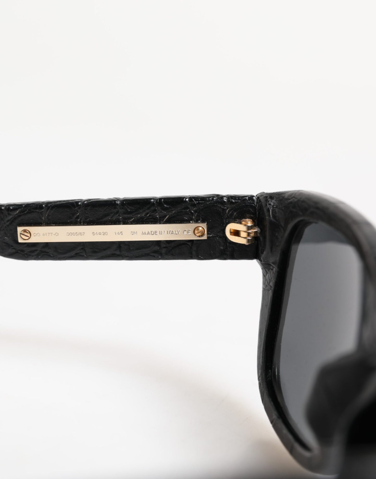Dolce & Gabbana Schwarze Lederfassung DG4177 Getönte Gläser Sonnenbrille