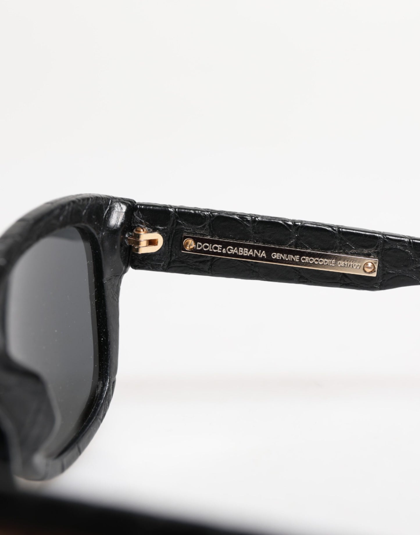 Dolce & Gabbana Schwarze Lederfassung DG4177 Getönte Gläser Sonnenbrille