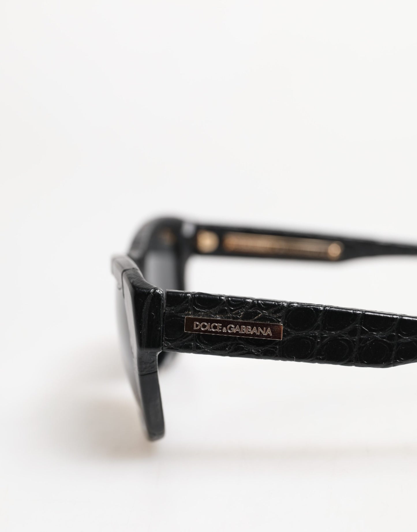 Dolce & Gabbana Schwarze Lederfassung DG4177 Getönte Gläser Sonnenbrille