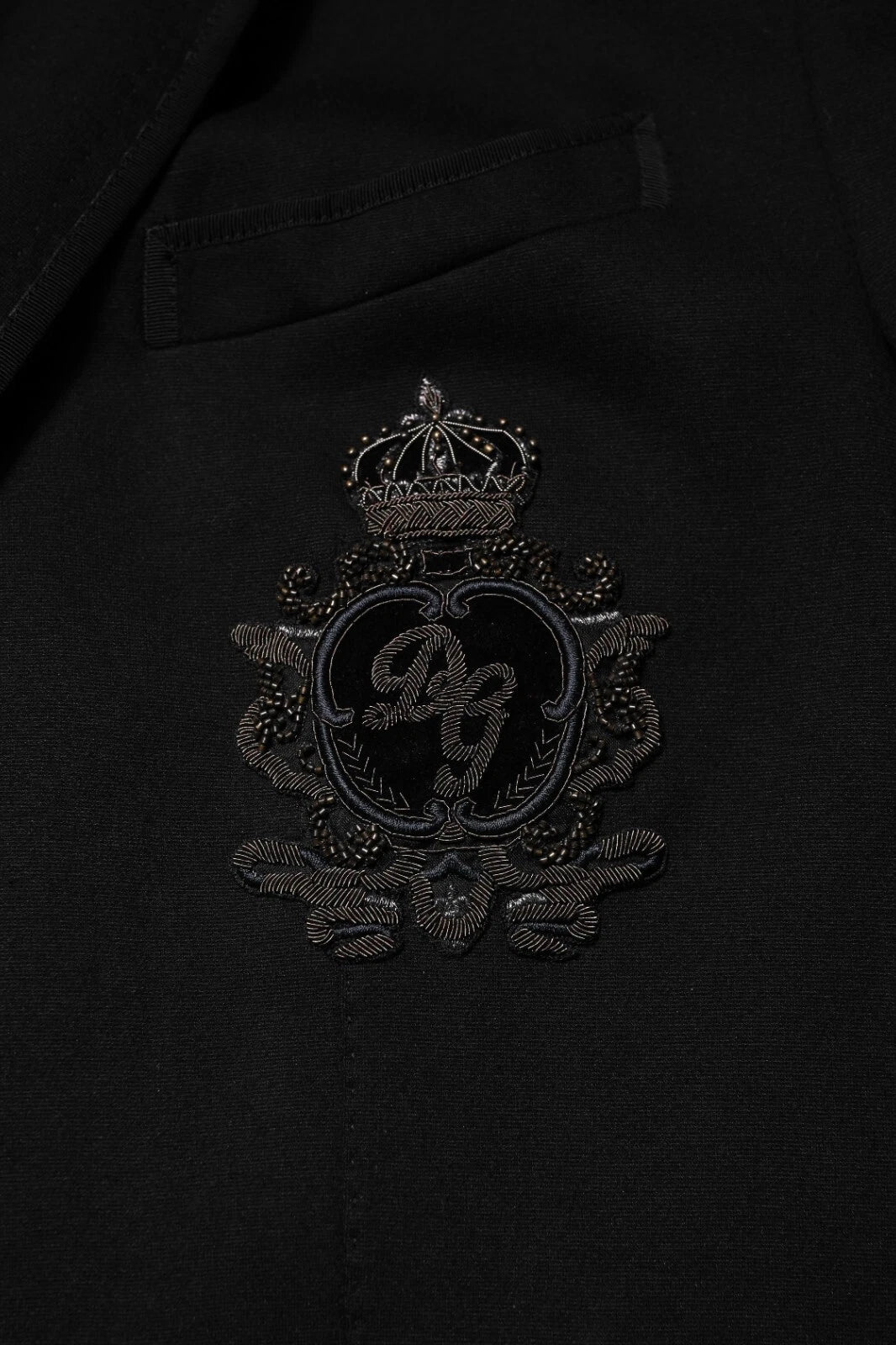 Dolce & Gabbana Schwarzer Viskose DG Crown Blazer Mantel Jacke