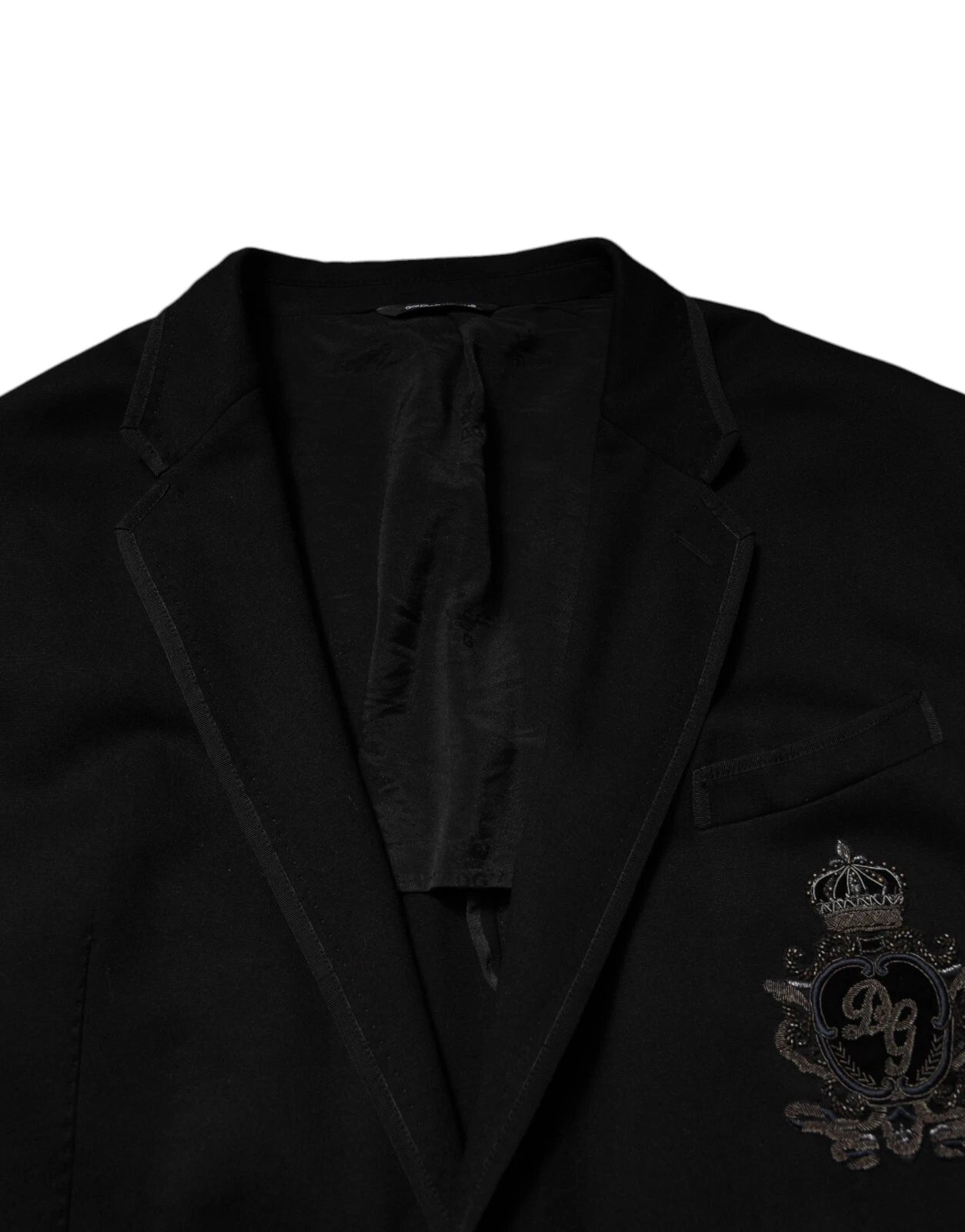 Dolce & Gabbana Schwarzer Viskose DG Crown Blazer Mantel Jacke