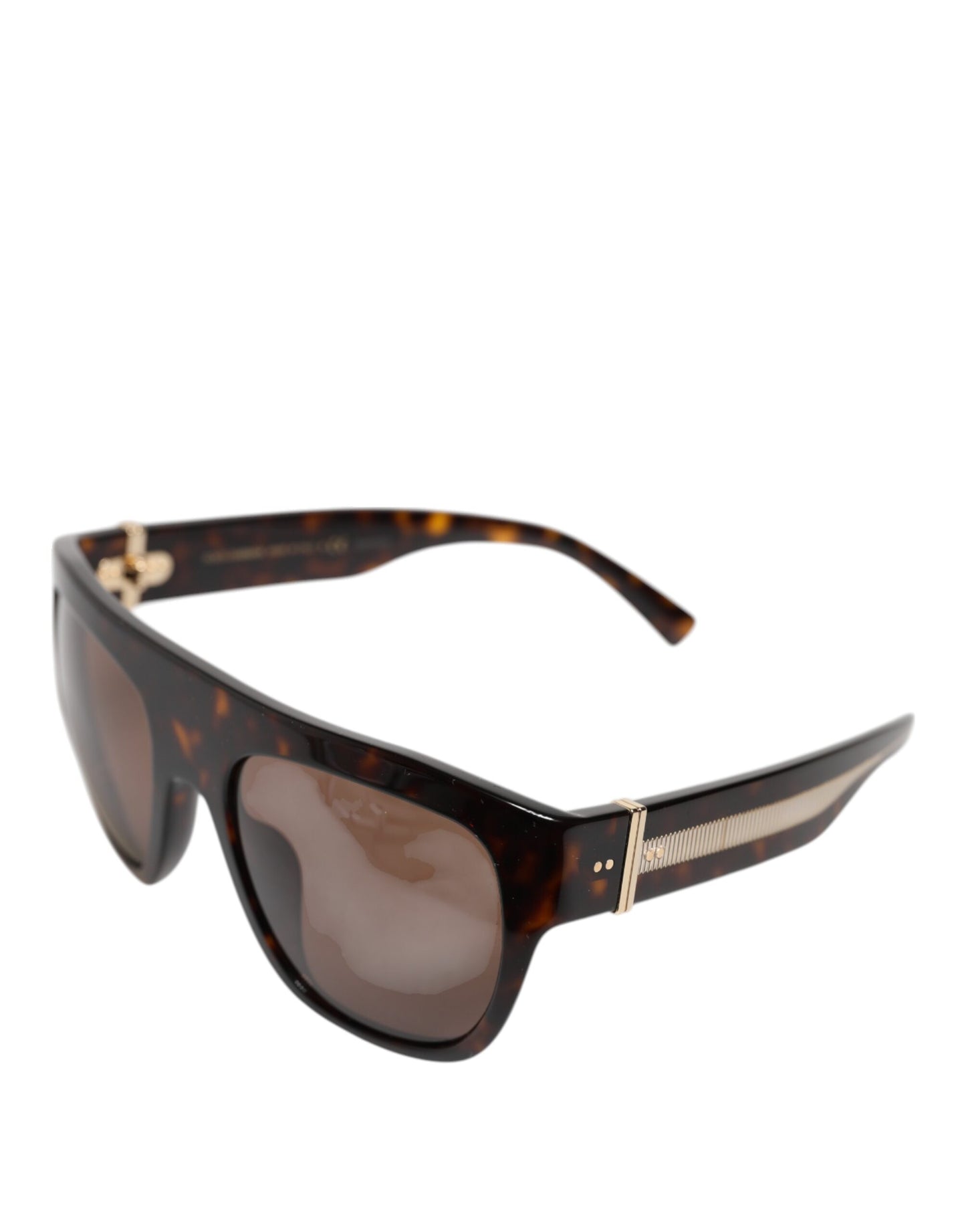 Dolce & Gabbana Dunkelbraune Havanna DG4398F Quadratische Brillenfassung Sonnenbrille