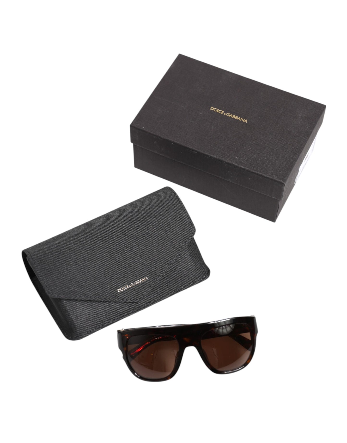 Dolce & Gabbana Dunkelbraune Havanna DG4398F Quadratische Brillenfassung Sonnenbrille
