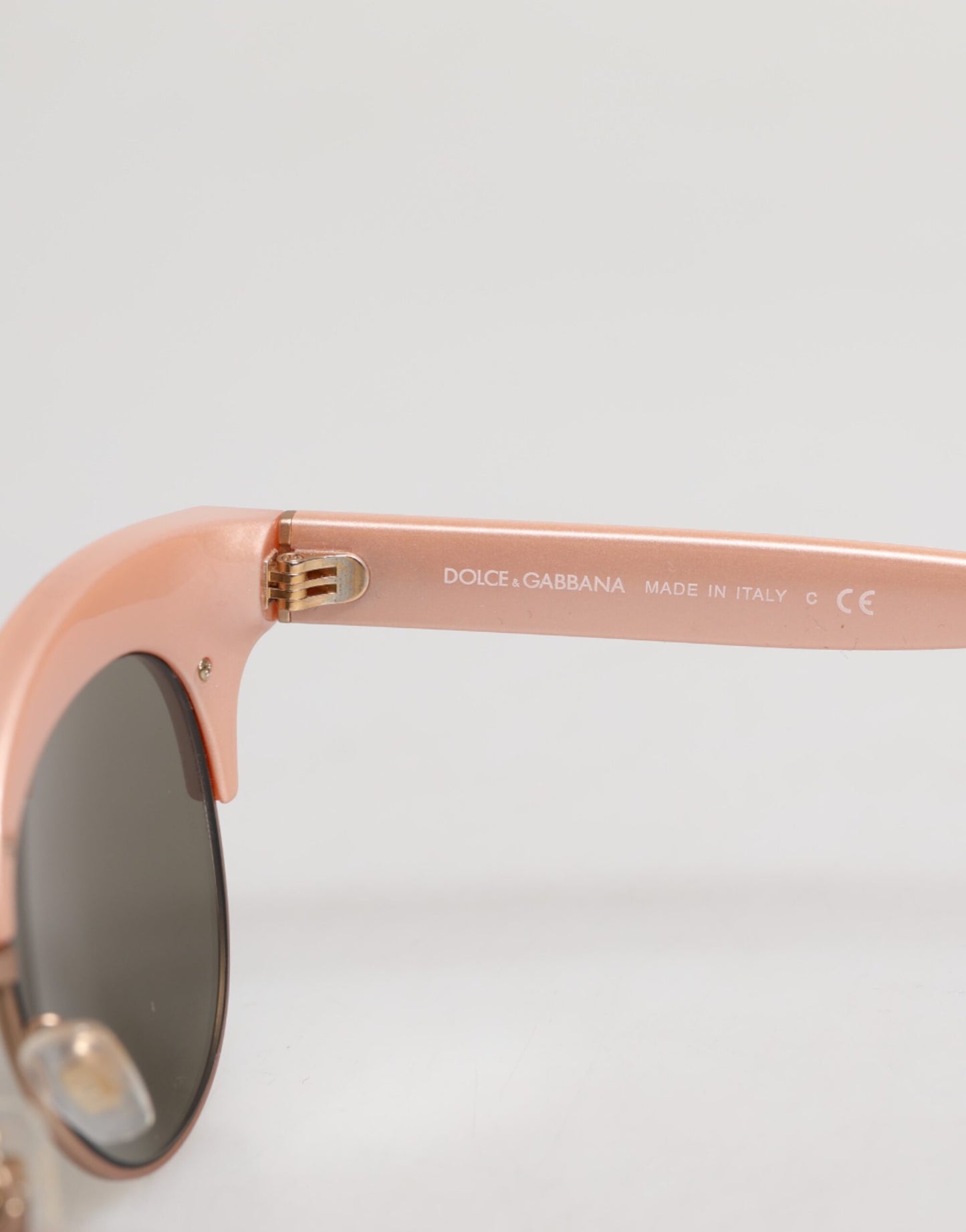 Dolce & Gabbana Rosa Gold verspiegelte Cat Eye DG6109 Pailletten-Sonnenbrille