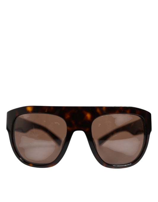 Dolce & Gabbana Dunkelbraune Havanna DG4398F Quadratische Brillenfassung Sonnenbrille